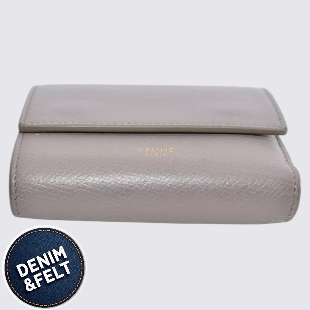 CELINE Women’s Small  Tri-Fold Wallet Leather | Color: Greige | w/Box & Bag 🩶🩶 - Picture 10 of 14
